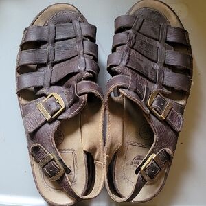 Vintage Dr Martens Sandals Brown Leather Buckle Fisherman Shoes Men's 12 England